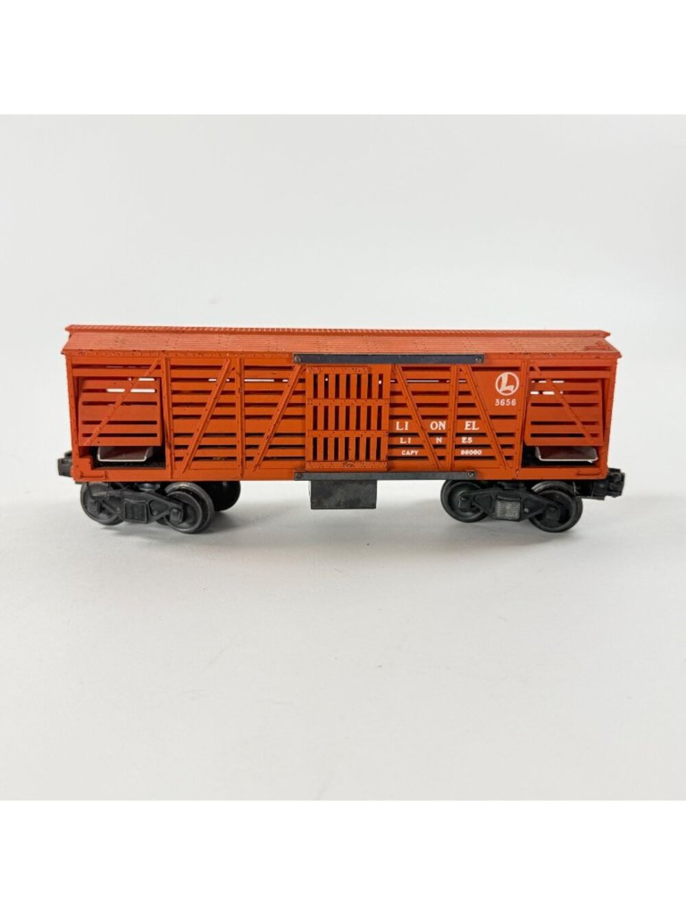 Lionel Lines 3656 Operating Cattle Car O Gauge Train Model Orange Vintage